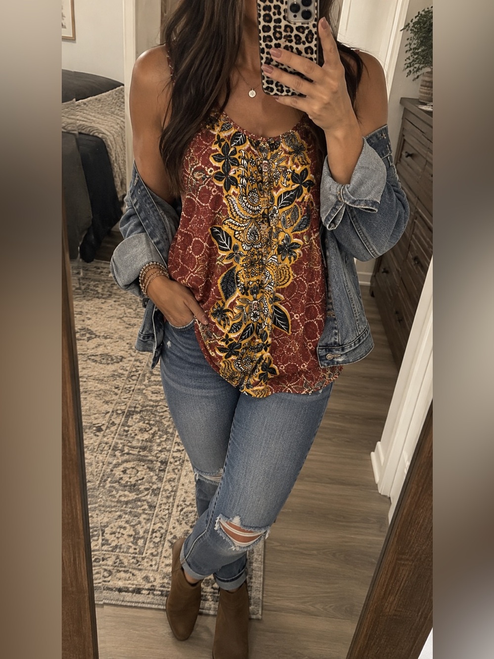 BUCKLE Daytrip Boho Printed Tank Top Small New!